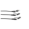 BERTOZZI. Super szybki kabel USB 6 w 1 wykonany z aluminium pochodzącego z recyklingu (20%) i PET pochodzącego z recyklingu (4%)