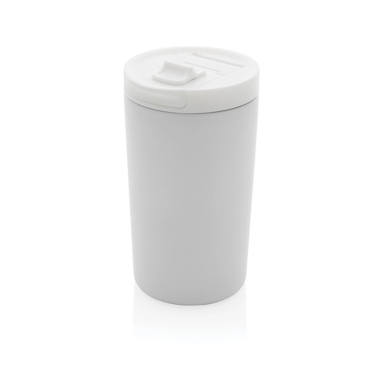 Kubek termiczny 300 ml z recyklingowanej stali, biały, 13,5xØ7,3 cm