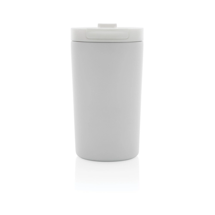 Kubek termiczny 300 ml z recyklingowanej stali, biały, 13,5xØ7,3 cm
