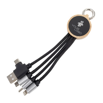 Kabel do ładowania 3w1 z podświetlanym logo, beżowy EG059213