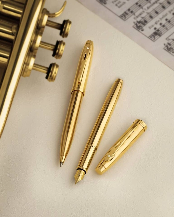 Pióro kulkowe 9372 Sheaffer kolekcja 100, złote, wykończenia w kolorze złotym PVD