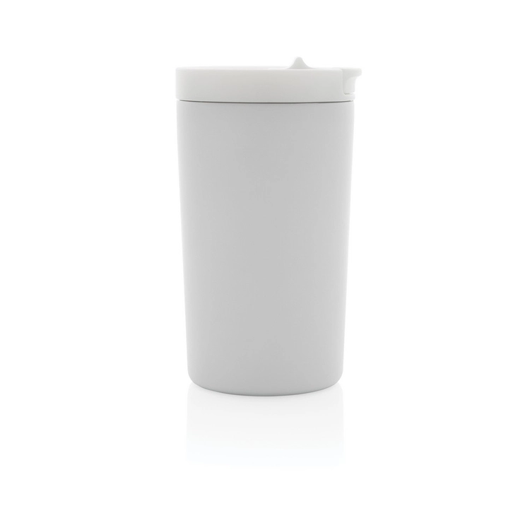 Kubek termiczny 300 ml z recyklingowanej stali, biały, 13,5xØ7,3 cm