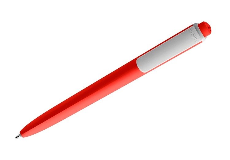 Długopis PIGRA P02, czerwony z białym klipsem
