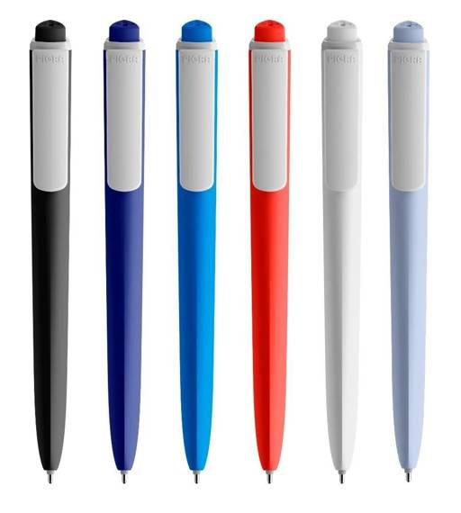Długopis PIGRA P02, czerwony z białym klipsem
