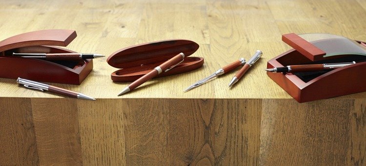 Zestaw piśmienny, długopis, pióro wieczne i nóż do otwierania listów